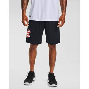 under armour men’s freedom tech logo shorts , black (001)/black , large