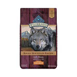 blue buffalo wilderness rocky mountain recipe high protein, natural adult large breed dry dog food, bison 22-lb