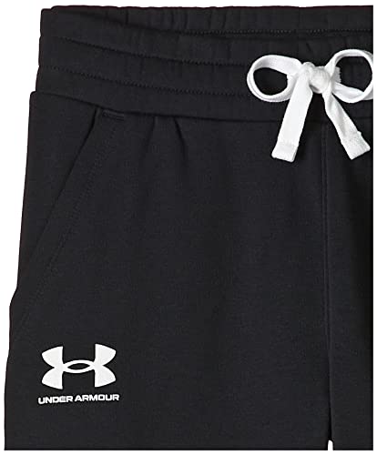 Under Armour womens Rival Fleece Joggers , Black (001)/White , Large