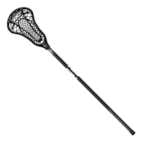 STX Lacrosse Fortress 700 Complete Women's Stick w/Crux Mesh 2.0 Pocket, Black