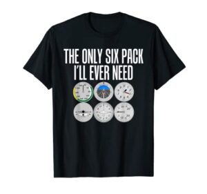 only six pack funny pilot t shirt – airplane flight