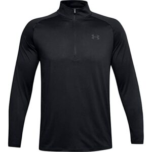 Under Armour Men's Tech 2.0 1/2 Zip-Up Long Sleeve T-Shirt , Black (001)/Charcoal , Large
