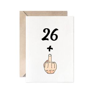 funny 27th birthday card, 26+1 women or men sweet 27 years old birthday gift joke card