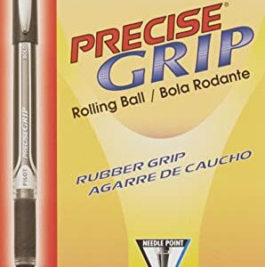 PILOT Precise Grip Liquid Ink Rolling Ball Stick Pens, Bold Point, Black Ink, 12-Pack (28901)