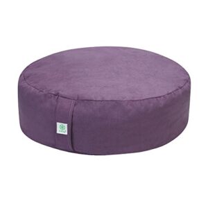 gaiam zafu meditation cushion – round yoga pillow with easy-to-carry handle – floor pillow for pressure relief – machine washable cover (sold individually or with zabuton bundle), purple