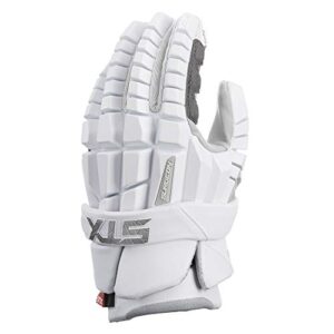 stx lacrosse surgeon rzr gloves, large, white