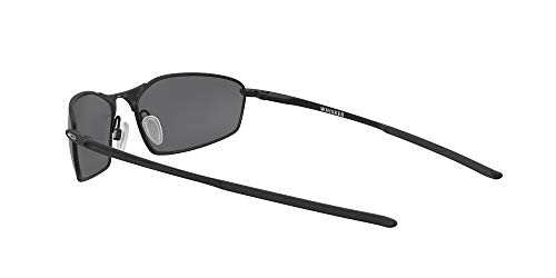 Oakley Men's OO4141 Whisker Oval Sunglasses, Satin Black/Prizm Black Polarized, 60 mm