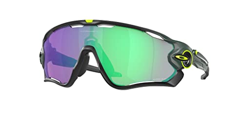 Oakley Men's OO9290 Jawbreaker Rectangular Sunglasses, Matte Hunter Green/Prizm Road Jade, 31 mm