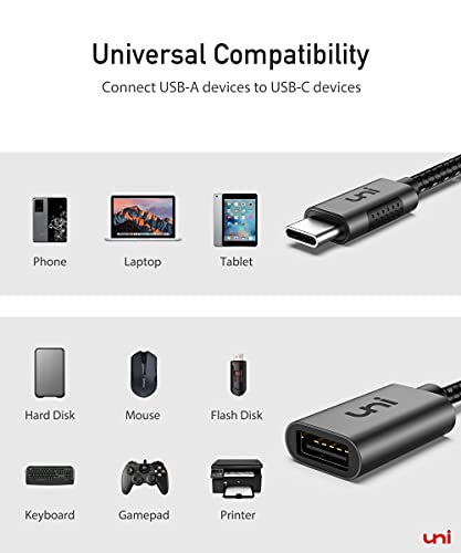 uni USB-C to USB 3.0 Adapter 2 Pack [Aluminum Shell], 5Gbps USB-C to USB Adapter, USB-C OTG Cable (Thunderbolt 3/4 Compatible) for MacBook Pro/Air, iPad Pro/Air, Surface Laptop, Galaxy S21 & More