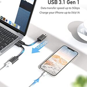 uni USB-C to USB 3.0 Adapter 2 Pack [Aluminum Shell], 5Gbps USB-C to USB Adapter, USB-C OTG Cable (Thunderbolt 3/4 Compatible) for MacBook Pro/Air, iPad Pro/Air, Surface Laptop, Galaxy S21 & More