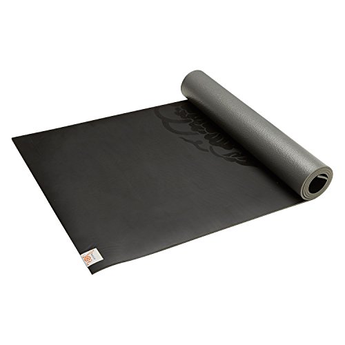 Gaiam Yoga Mat - Premium 5mm Dry-Grip Thick Non Slip Exercise & Fitness Mat for Hot Yoga, Pilates & Floor Workouts (68"L x 24"W x 5mm) - Black