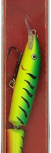 Rapala Jointed Lure, Size 13, 5 1/4" Length, 4'-14' Depth, 2 Number 2 Treble Hooks, Fire Tiger, Per 1, Firetiger, J13FT