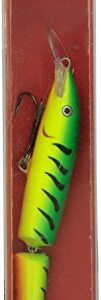 Rapala Jointed Lure, Size 13, 5 1/4" Length, 4'-14' Depth, 2 Number 2 Treble Hooks, Fire Tiger, Per 1, Firetiger, J13FT