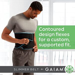 Gaiam Waist Trainer for Women and Men - Slimmer Belt and Sweat Band for Lower-Back Support and Activated Core - Reinforced, Adjustable, and Durable Construction - 8" W, 38.5" L