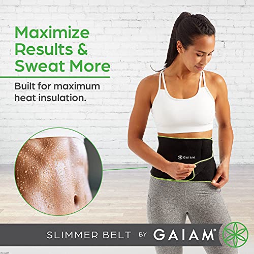 Gaiam Waist Trainer for Women and Men - Slimmer Belt and Sweat Band for Lower-Back Support and Activated Core - Reinforced, Adjustable, and Durable Construction - 8" W, 38.5" L