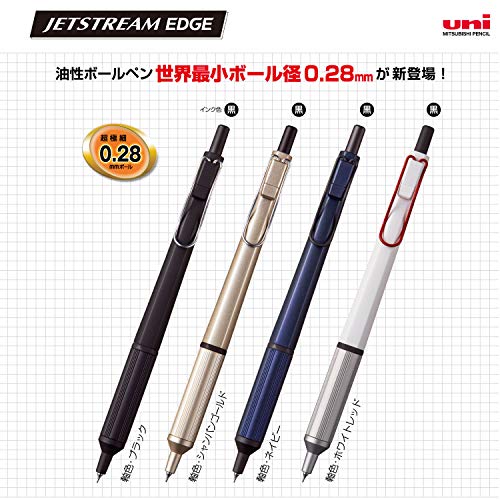 uni Jetstream EDGE 0.28mm Oil-based Ballpoint Pen, Black Body (SXN100328.24)