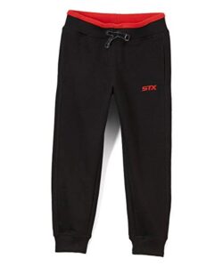 stx boys’ big athletic fleece jogger pant, all star black, 14/16