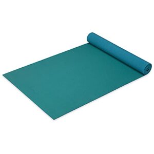 gaiam premium reversible two-color yoga mat, non slip exercise & fitness mat for all types of yoga, pilates & floor exercises, 6mm, turquoise sea