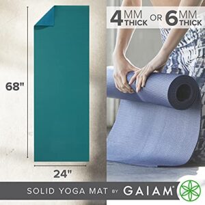 Gaiam Premium Reversible Two-Color Yoga Mat, Non Slip Exercise & Fitness Mat for All Types of Yoga, Pilates & Floor Exercises, 6mm, Turquoise Sea