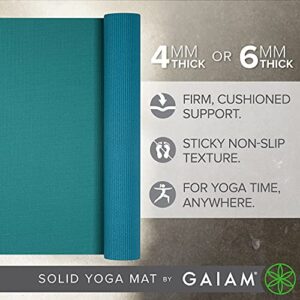 Gaiam Premium Reversible Two-Color Yoga Mat, Non Slip Exercise & Fitness Mat for All Types of Yoga, Pilates & Floor Exercises, 6mm, Turquoise Sea