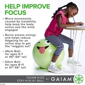 Gaiam Balance Ball Chair - No Roll 65cm Premium Ergonomic Yoga Ball Chair for Home and Office Desk with Exercise Guide, Easy Installation Ball Pump, and Built-in Stability Legs