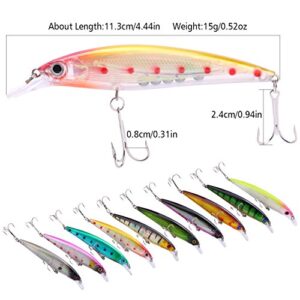 Sougayilang Minnow Fishing Lures Crankbaits Set Fishing Hard Baits Swimbaits Boat Topwater Lures for Trout Bass Perch Fishing-Style-E 10Pcs