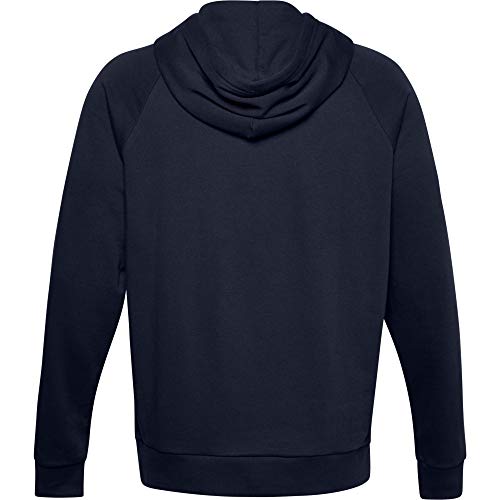 Under Armour Mens Rival Fleece Big Logo Hoodie , Midnight Navy (410)/Onyx White , XX-Large