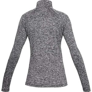 Under Armour Women's Tech Twist ½ Zip Long-Sleeve Pullover , Black (001)/Metallic Silver , Small