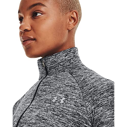 Under Armour Women's Tech Twist ½ Zip Long-Sleeve Pullover , Black (001)/Metallic Silver , Small