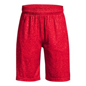 Under Armour Boys' Renegade 3.0 Printed Shorts , Red (600)/Black , Youth Medium