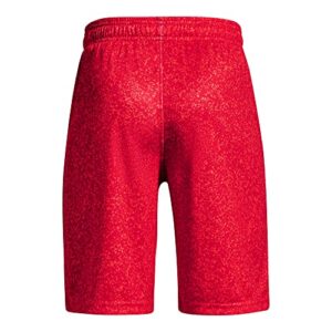 Under Armour Boys' Renegade 3.0 Printed Shorts , Red (600)/Black , Youth Medium