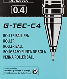 PILOT G-Tec-C Gel Ink Rolling Ball Pens, Ultra Fine Point (0.4mm), Black Ink, 12-Pack (35491)