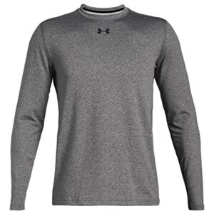 Under Armour Men's UA ColdGear Fitted Crew Long Sleeve Shirt (as1, Alpha, l, Regular, Regular, Charcoal Heather/Black, Large)