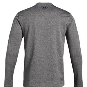 Under Armour Men's UA ColdGear Fitted Crew Long Sleeve Shirt (as1, Alpha, l, Regular, Regular, Charcoal Heather/Black, Large)