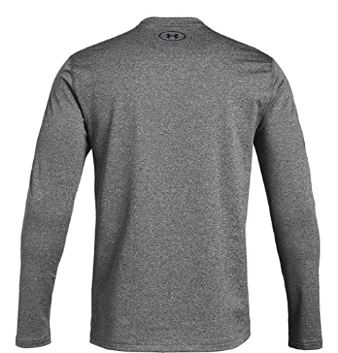 Under Armour Men's UA ColdGear Fitted Crew Long Sleeve Shirt (as1, Alpha, l, Regular, Regular, Charcoal Heather/Black, Large)