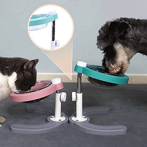 FUUIE Bowls for Food and Water Protect Cervical Spine Adjustable Non-Slip cat Bowl with Stand Dog Bowl pet Feeding cat Food Bowl cat Food pet Bowl Dog Feeder (Color : Sky Blue)