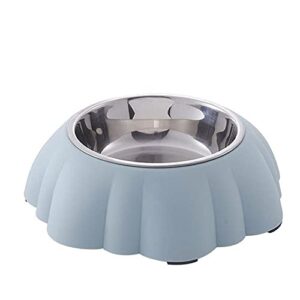 ahegas dog food bowl pet supplies dog cat food bowl stainless steel non-slip cat water drinking and feeding tools supplies ( color : blue )