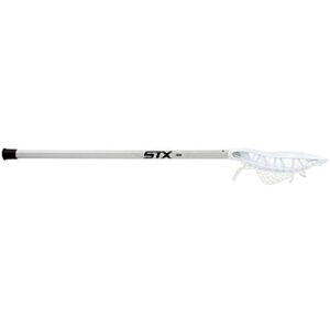 stx lacrosse x10 a/m complete stick, white/white/platinum