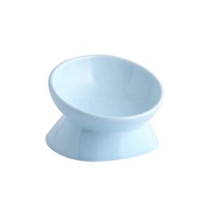 fuuie bowls for food and water pet supplies tall slanted mouth pet bowl (color : blue)