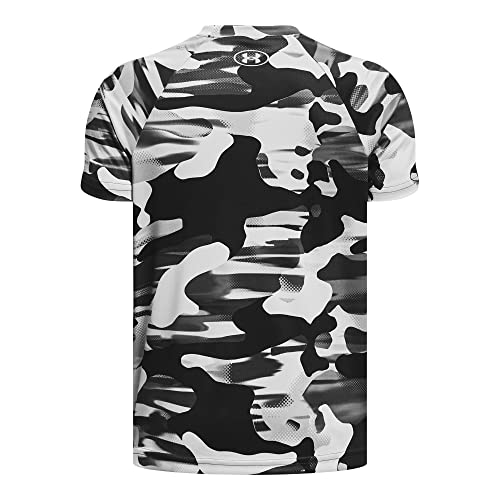 Under Armour boys Tech Big Logo Printed Short-Sleeve T-Shirt , (006) Black / / White , Youth Small