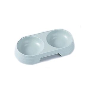fuuie bowls for food and water double bowl for household pets, suitable for cats and dogs, with rounded curves, simple to clean, durable and anti-drop (color : blue)