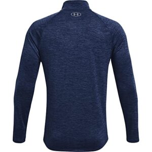 Under Armour Men's Tech 2.0 1/2 Zip-Up Long Sleeve T-Shirt , Academy Blue (409)/Steel , X-Large Tall