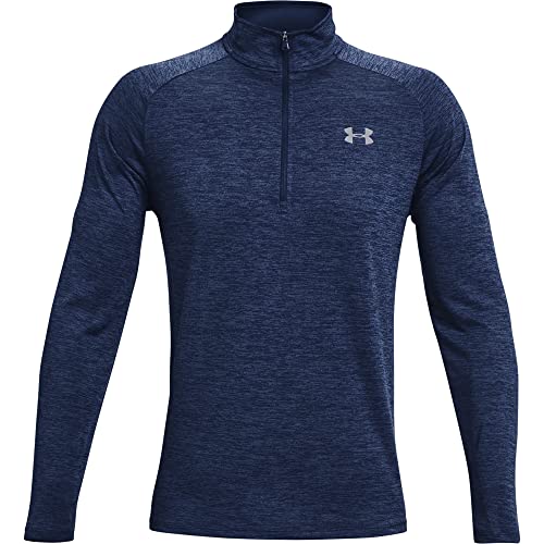 Under Armour Men's Tech 2.0 1/2 Zip-Up Long Sleeve T-Shirt , Academy Blue (409)/Steel , X-Large Tall