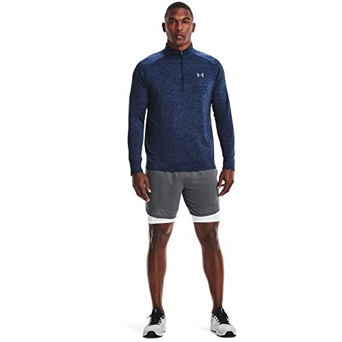 Under Armour Men's Tech 2.0 1/2 Zip-Up Long Sleeve T-Shirt , Academy Blue (409)/Steel , X-Large Tall