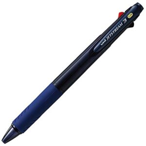 uni ballpoint pen jetstream 3 color black, red, blue ink 0.38mm, transparent navy (sxe340038t.9)