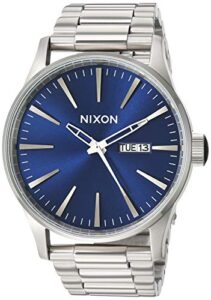 nixon sentry ss a3561258-00. blue sunray men’s watch (42mm blue sunray watch case. 23-20mm stainless steel band)