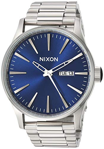 NIXON Sentry SS A3561258-00. Blue Sunray Men’s Watch (42mm Blue Sunray Watch Case. 23-20mm Stainless Steel Band)