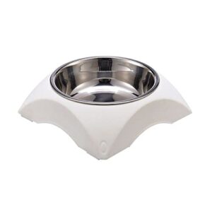 fuuie bowls for food and water stainless steel pet cat dog bowl pet food water feeder drinking bowl for puppy kitten cat pet dog dish bowl pet feeding supplies (color : white)
