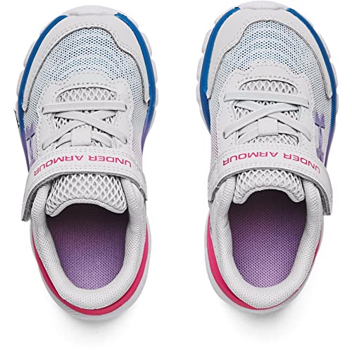 Under Armour Girls Assert 9 Alternate Closure Sneaker, (106) Halo Gray/White/Vivid Lilac, 5 Little Kid