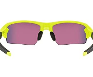 Oakley Men's OO9271 Flak 2.0 Low Bridge Fit Rectangular Sunglasses, Neon Yellow/Prizm Road, 61 mm